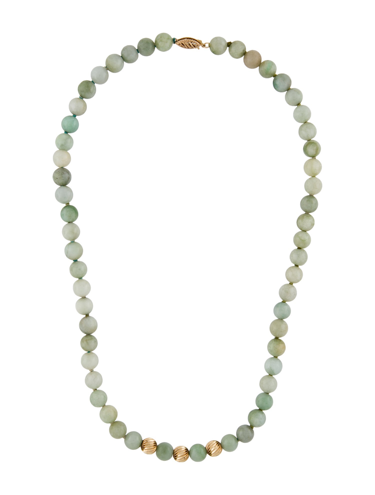 Necklace 14K Dyed Jadeite Bead Necklace