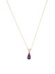 Necklace 14K Amethyst & Diamond Pendant Necklace
