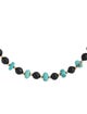 Necklace 14K Spinel, Onyx, & Turquoise Beaded Strand