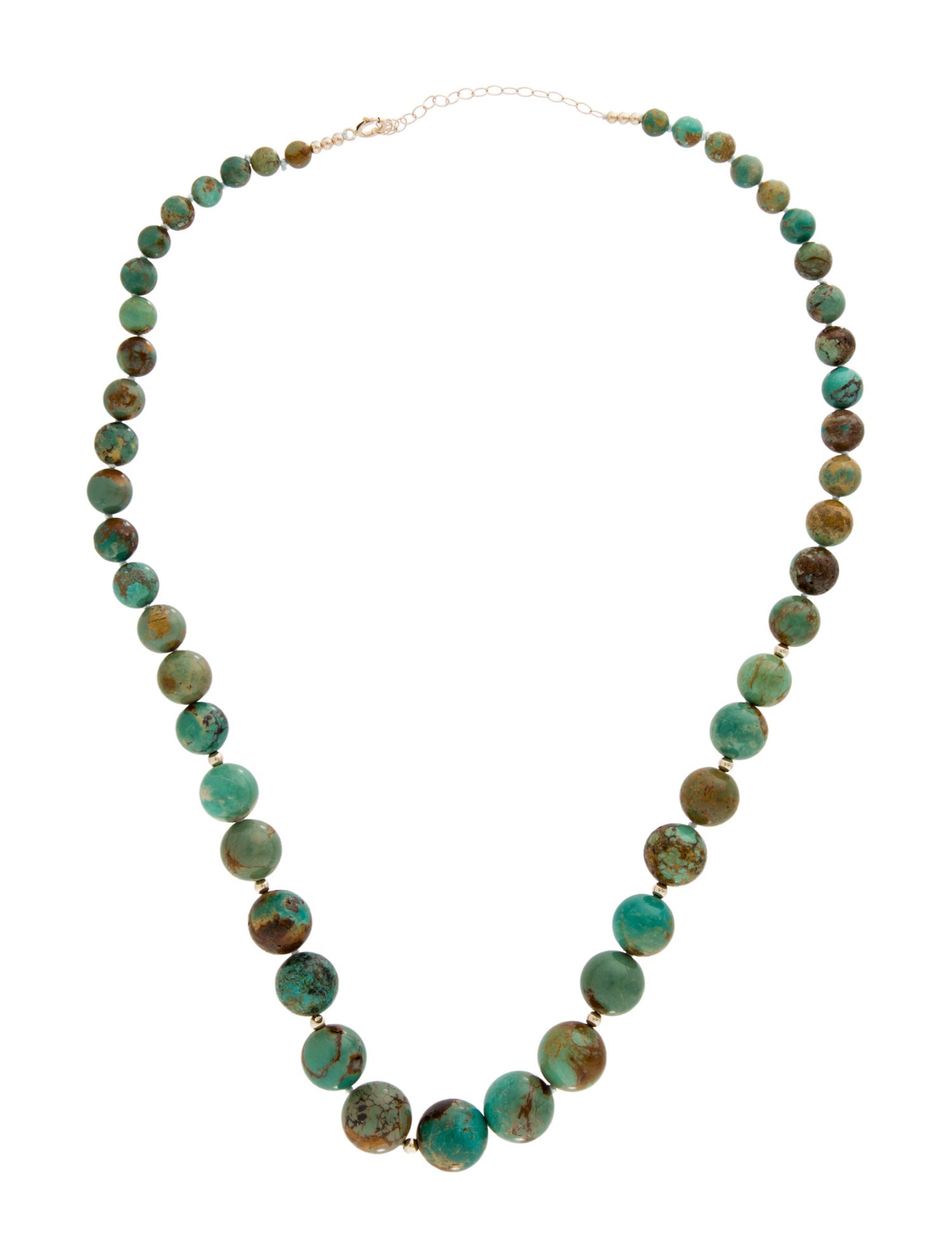 Necklace 14K Graduated Turquoise Bead Strand Necklace