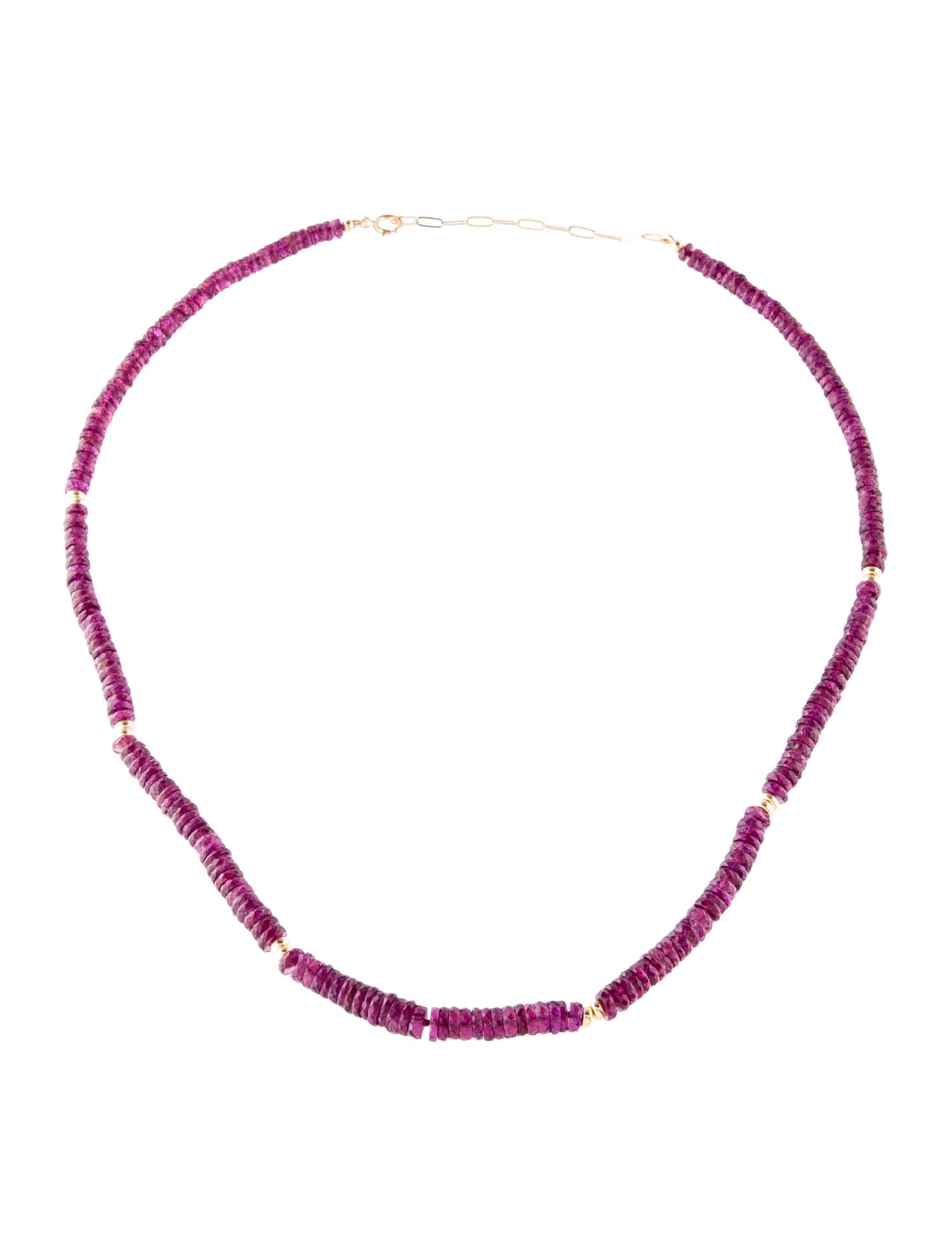 Necklace 18K Rhodolite Bead Strand Necklace