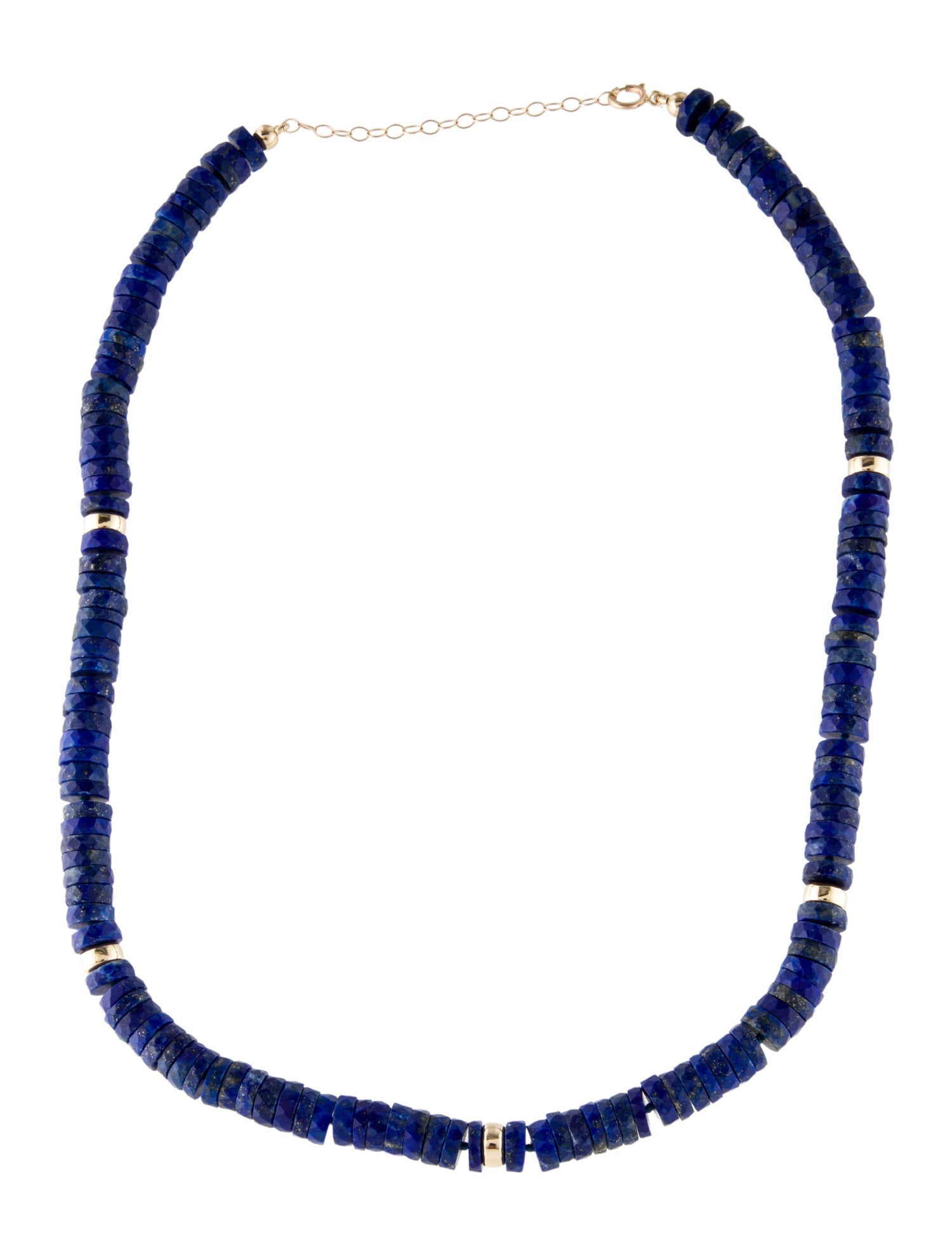 Necklace 14K Lapis Lazuli Beaded Chain Necklace