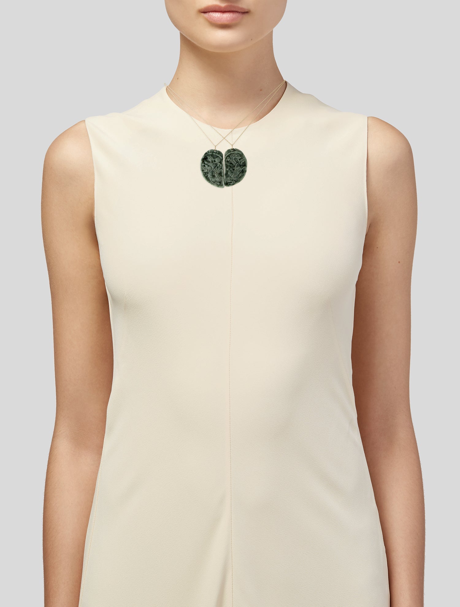 Necklace 14K Jadeite Friendship Set Dragon Motif s