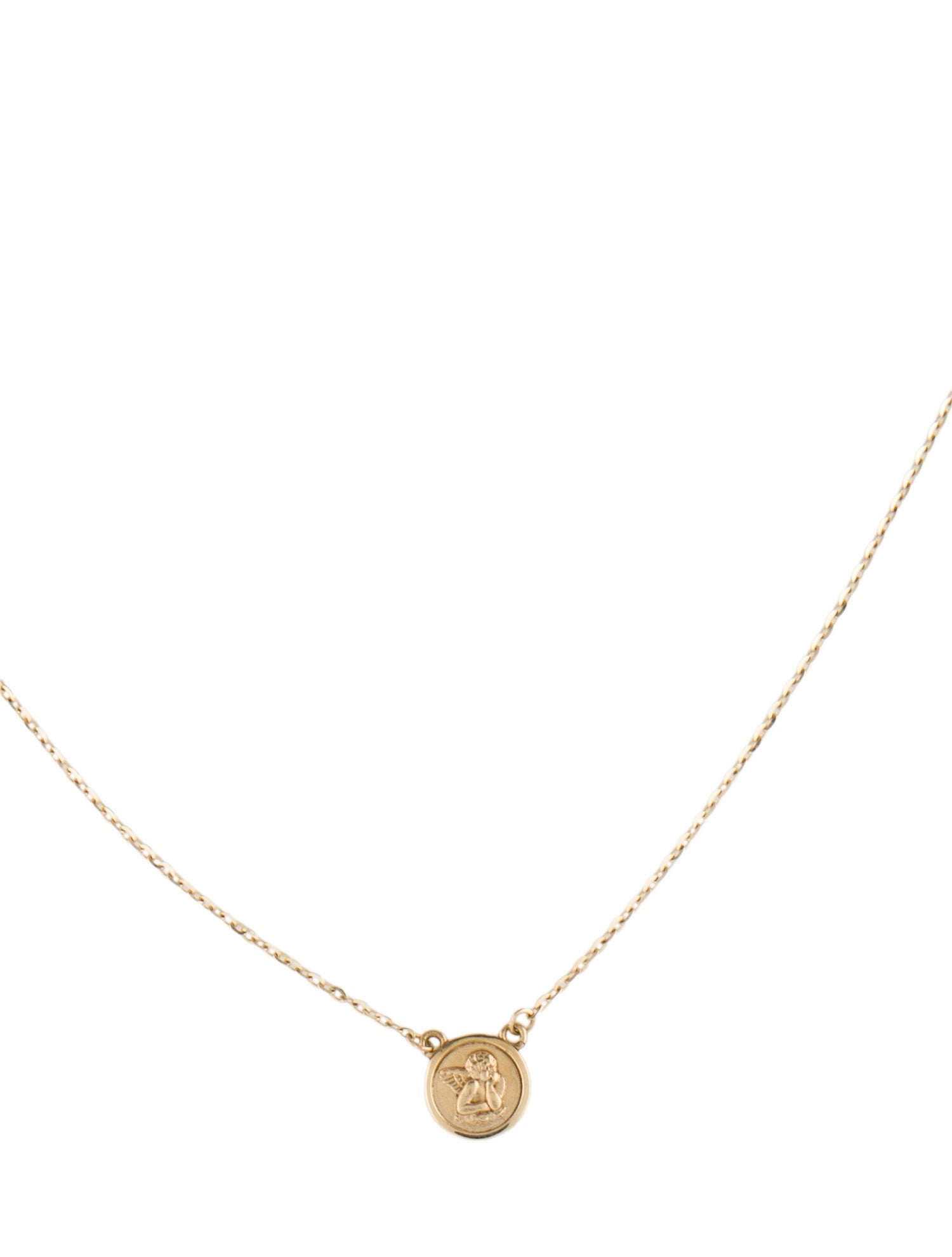 Necklace 14K Mini Cherub Medallion Pendant