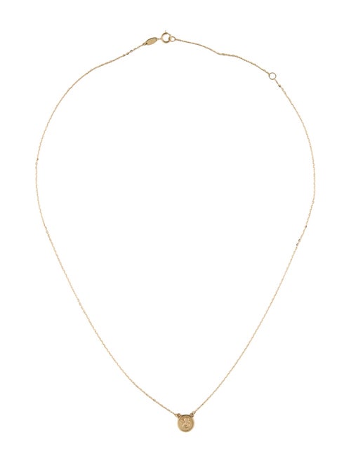 Necklace 14K Mini Cherub Medallion Pendant Necklace