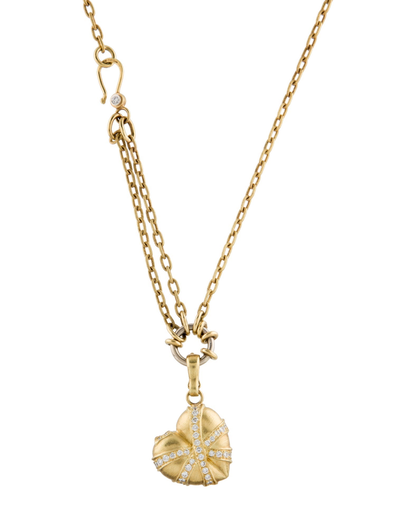 Necklace 18K Diamond Heart Pendant Necklace