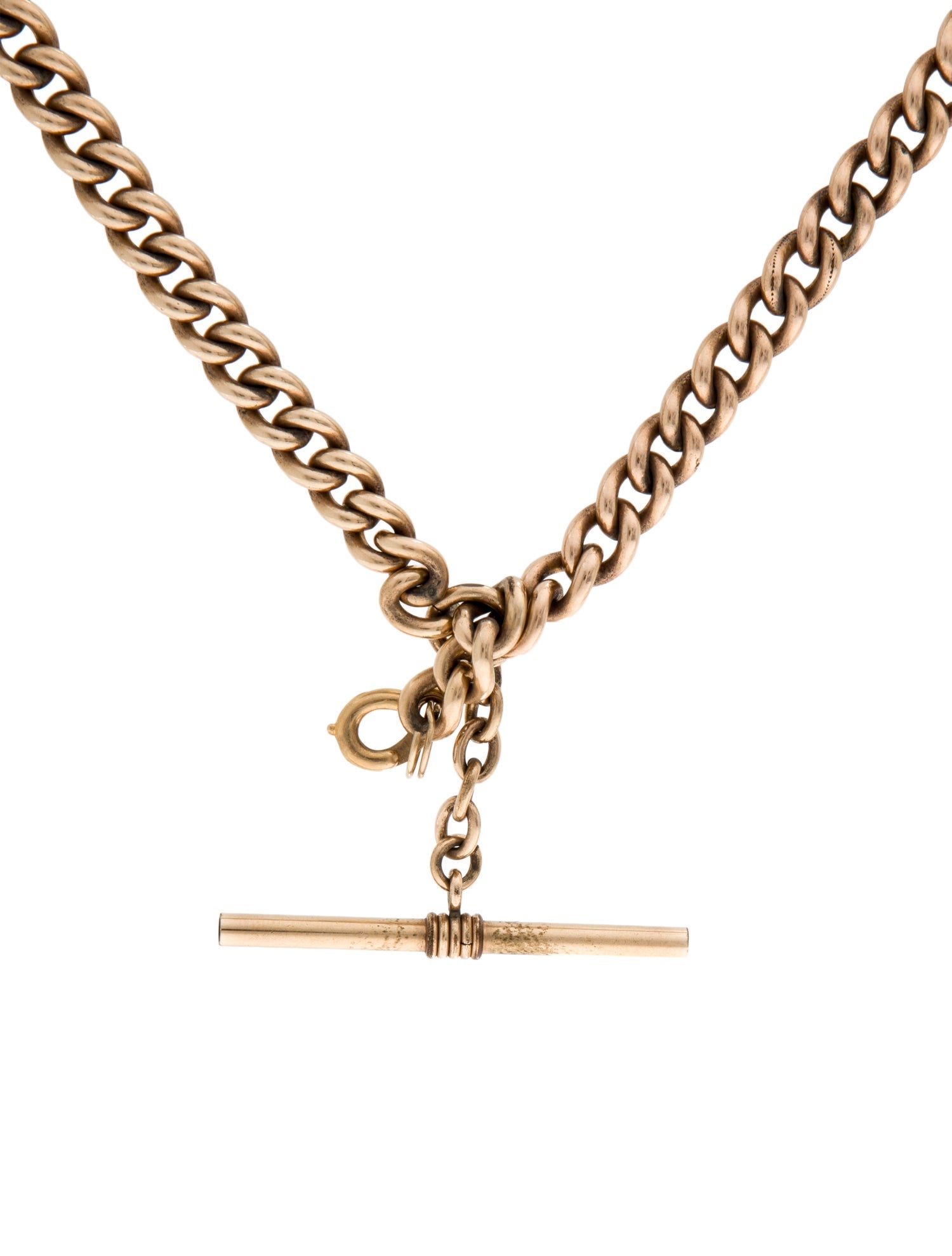 Necklace 10K T-Bar Chain Pendant Necklace