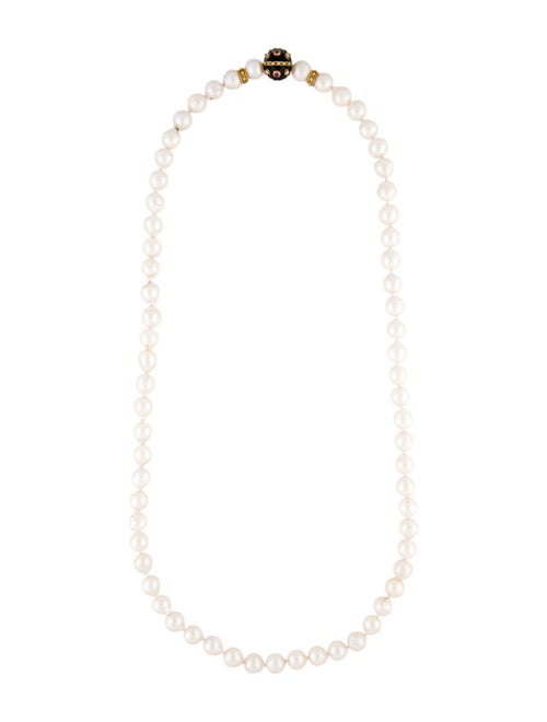 Necklace 18K Pearl, Ruby & Diamond Beaded Necklace