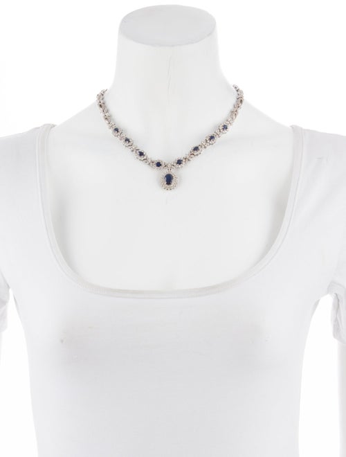 Necklace 14K 7.44ctw Sapphire & Diamond Pendant Necklace