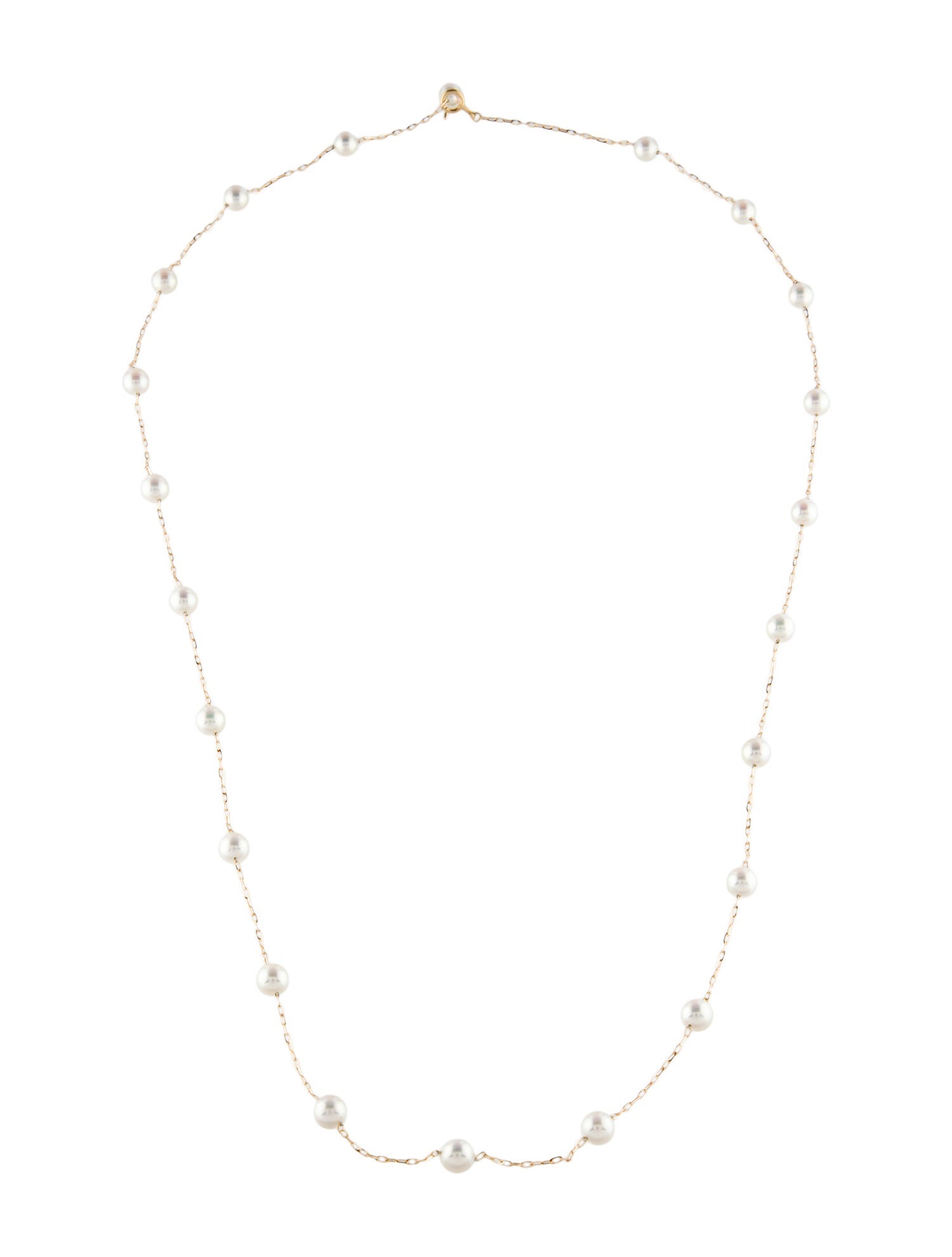 Necklace 18K Pearl Station Necklace