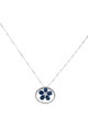 Necklace 14K 1.85ctw Sapphire & Diamond Flower Pendant Necklace