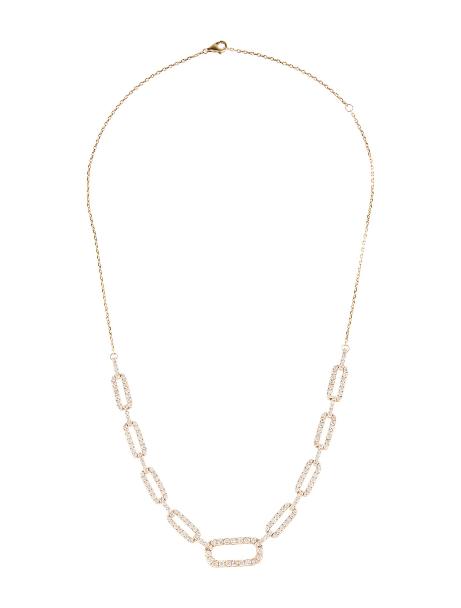Necklace 14K 3.34ctw Lab-Grown Diamond Link Collar Necklace
