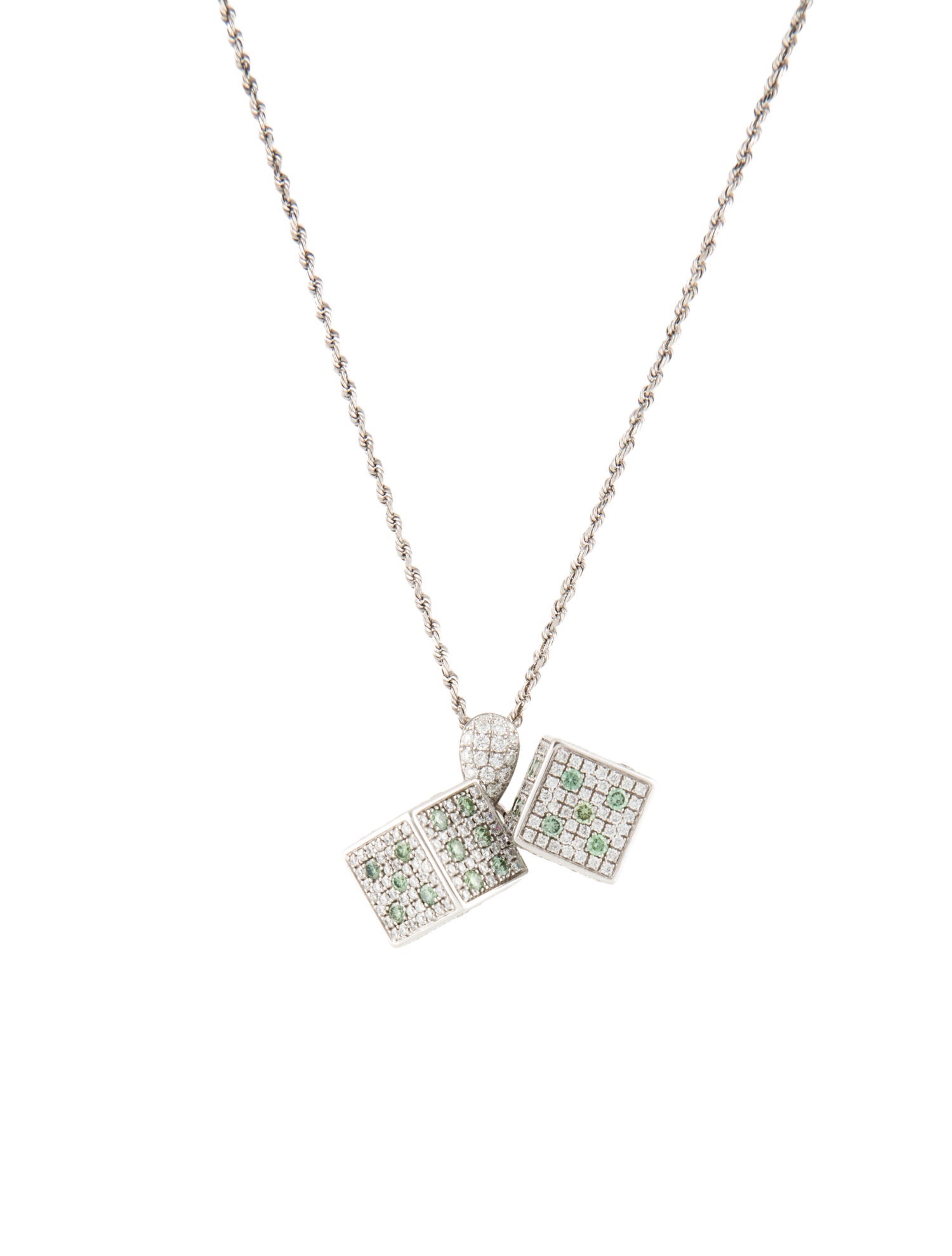 Necklace 14K Lab-Grown Diamond Dice Pendant Necklace