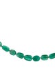 Necklace 18K Garnet Accented Emerald Bead Strand Necklace