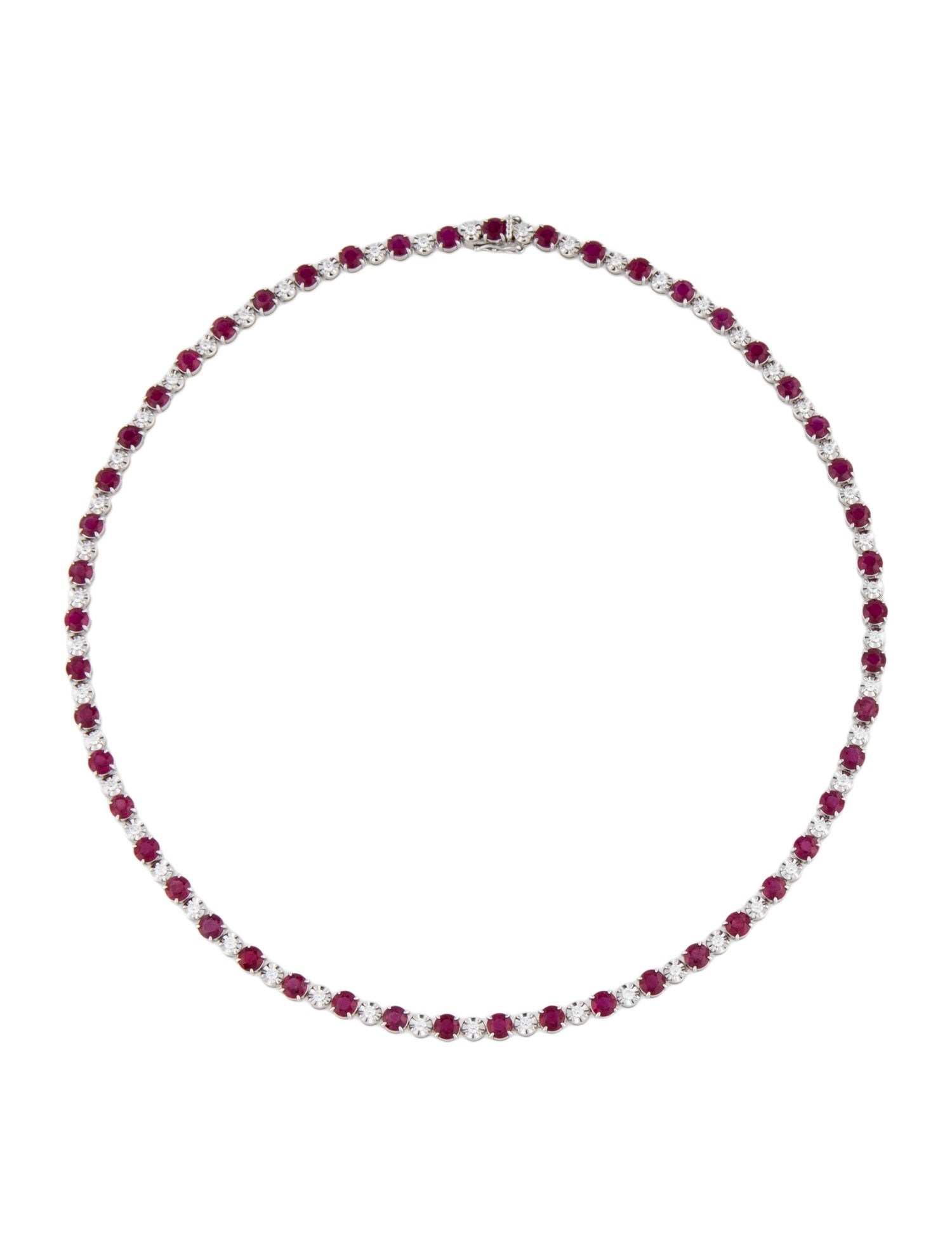 Necklace 14K Ruby & Diamond Station Necklace