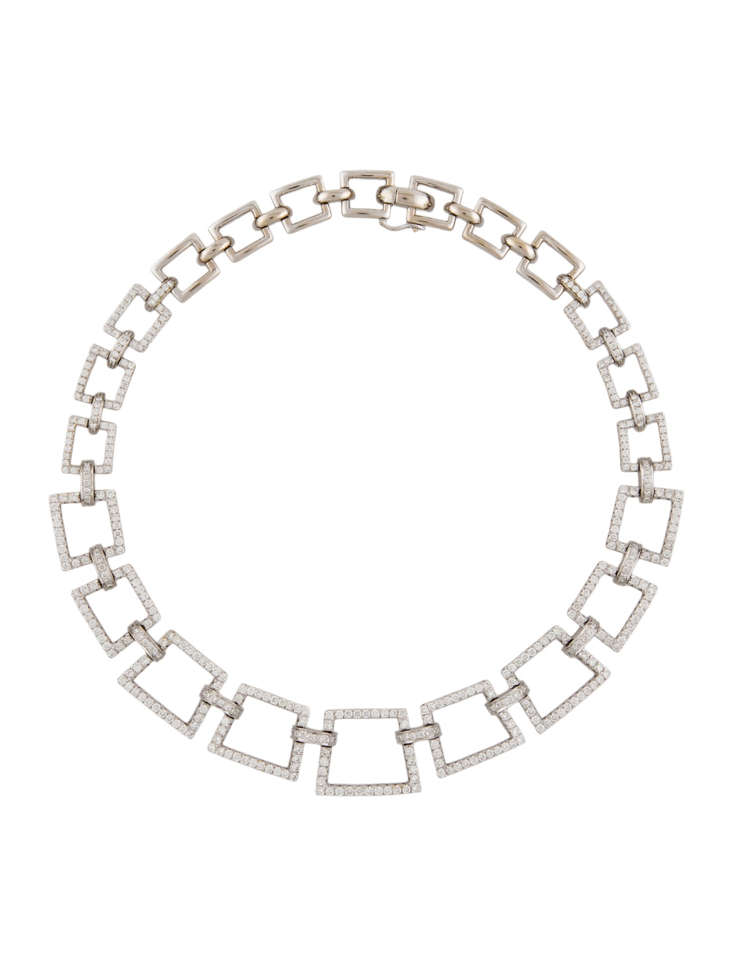 Necklace 18K 9.36ctw Diamond Open Links Collar