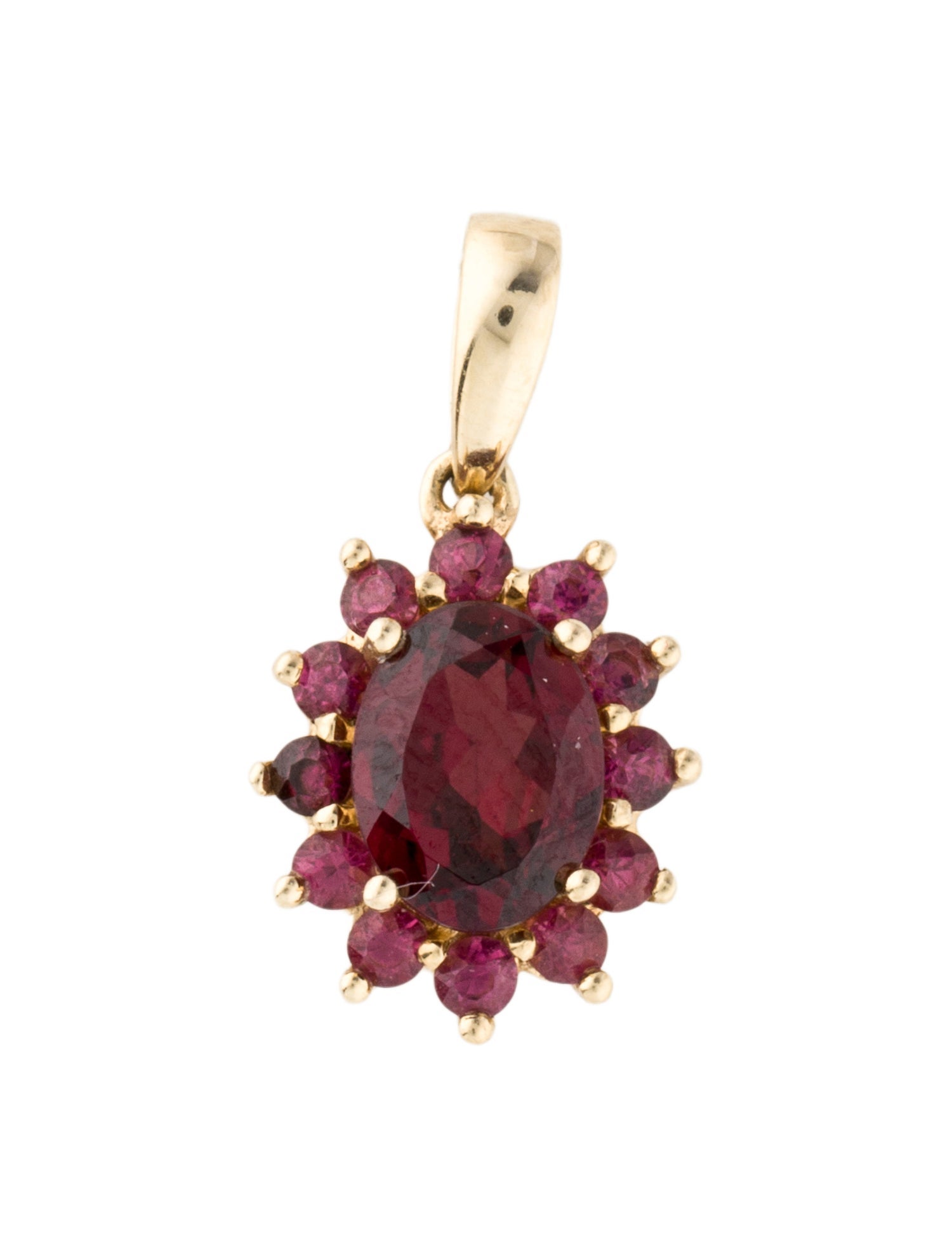 Necklace 14K 1.37ct Garnet Pendant