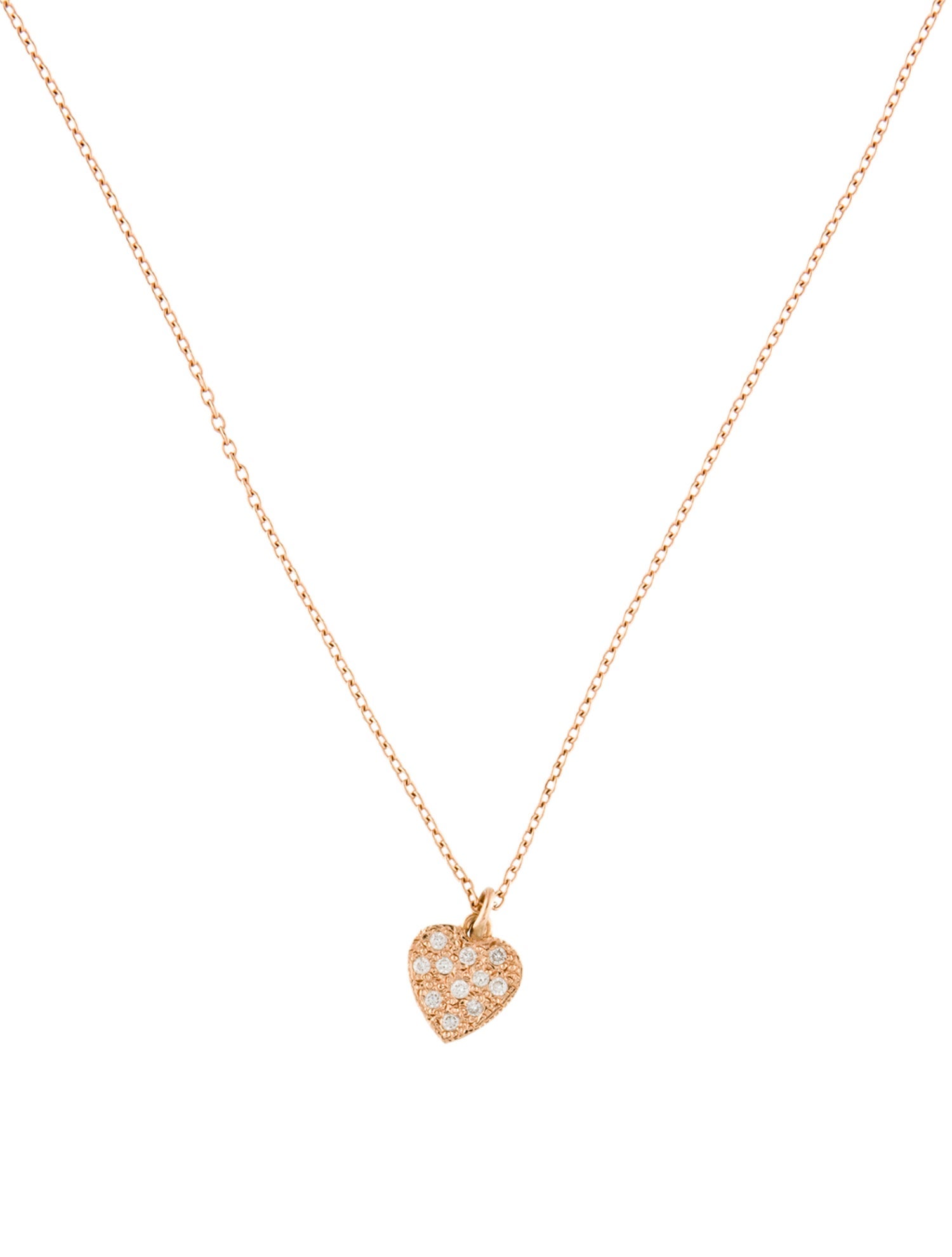Necklace 14K Diamond Heart Pendant Necklace