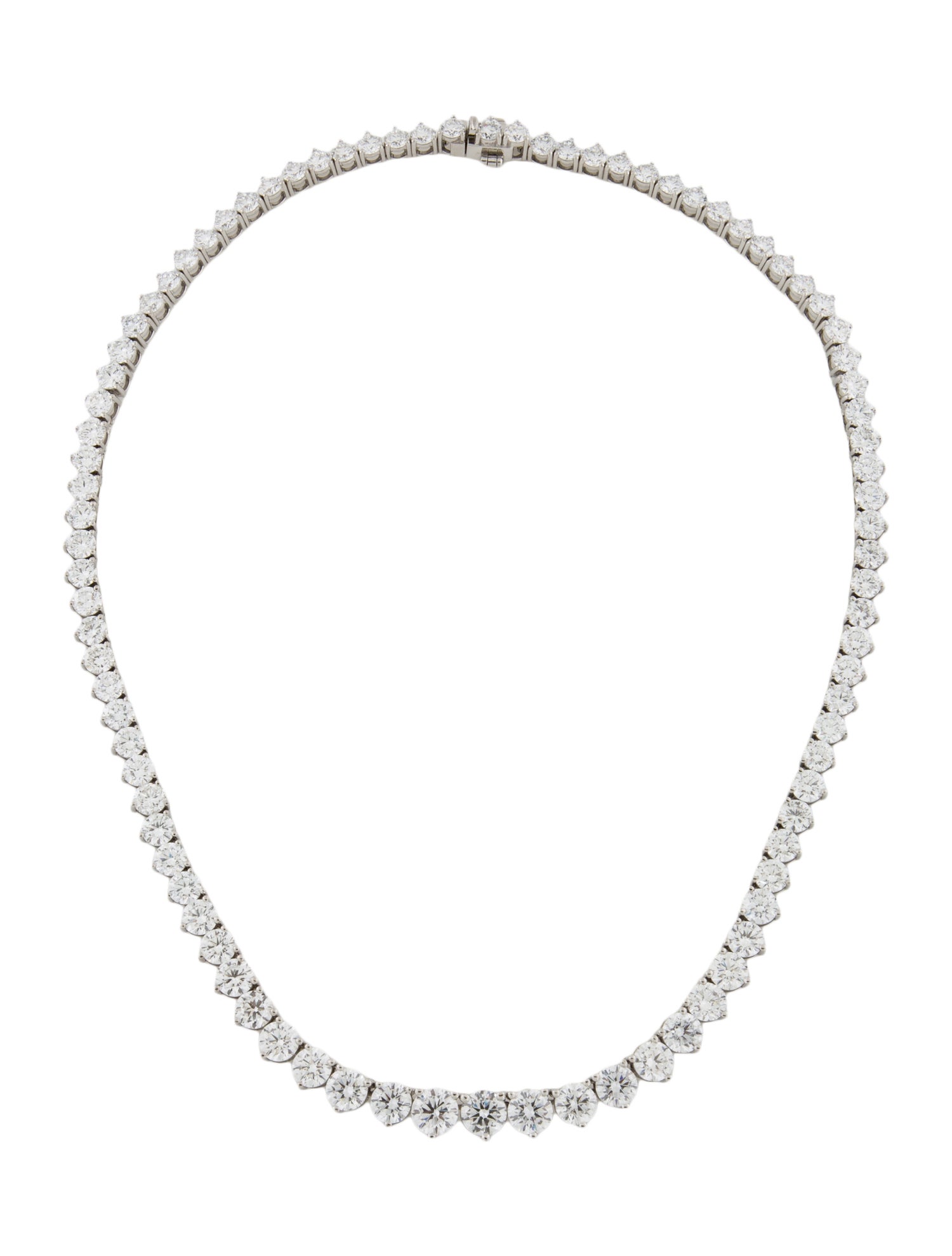 Necklace Platinum 25.87ctw Lab-Grown Diamond Collar Tennis