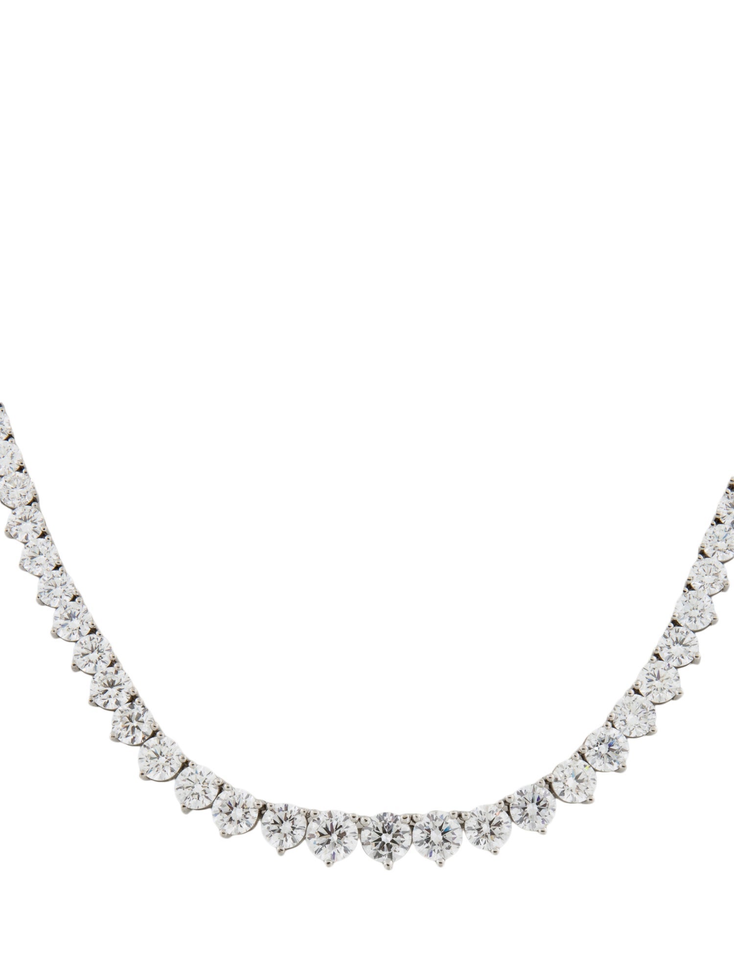 Necklace Platinum 25.87ctw Lab-Grown Diamond Collar Tennis