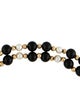 Necklace 14K Pearl & Onyx Bead Double Strand Necklace