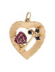 Necklace 14K Sapphire Heart & Key Pendant