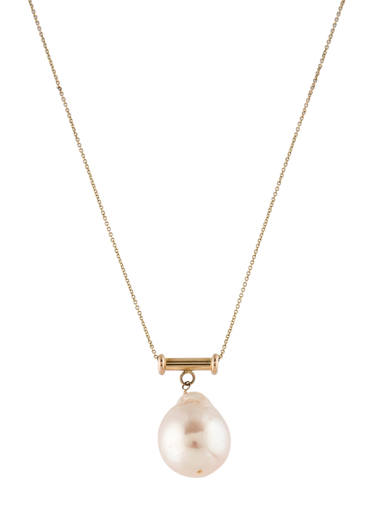 Necklace 14K Pearl Pendant Necklace