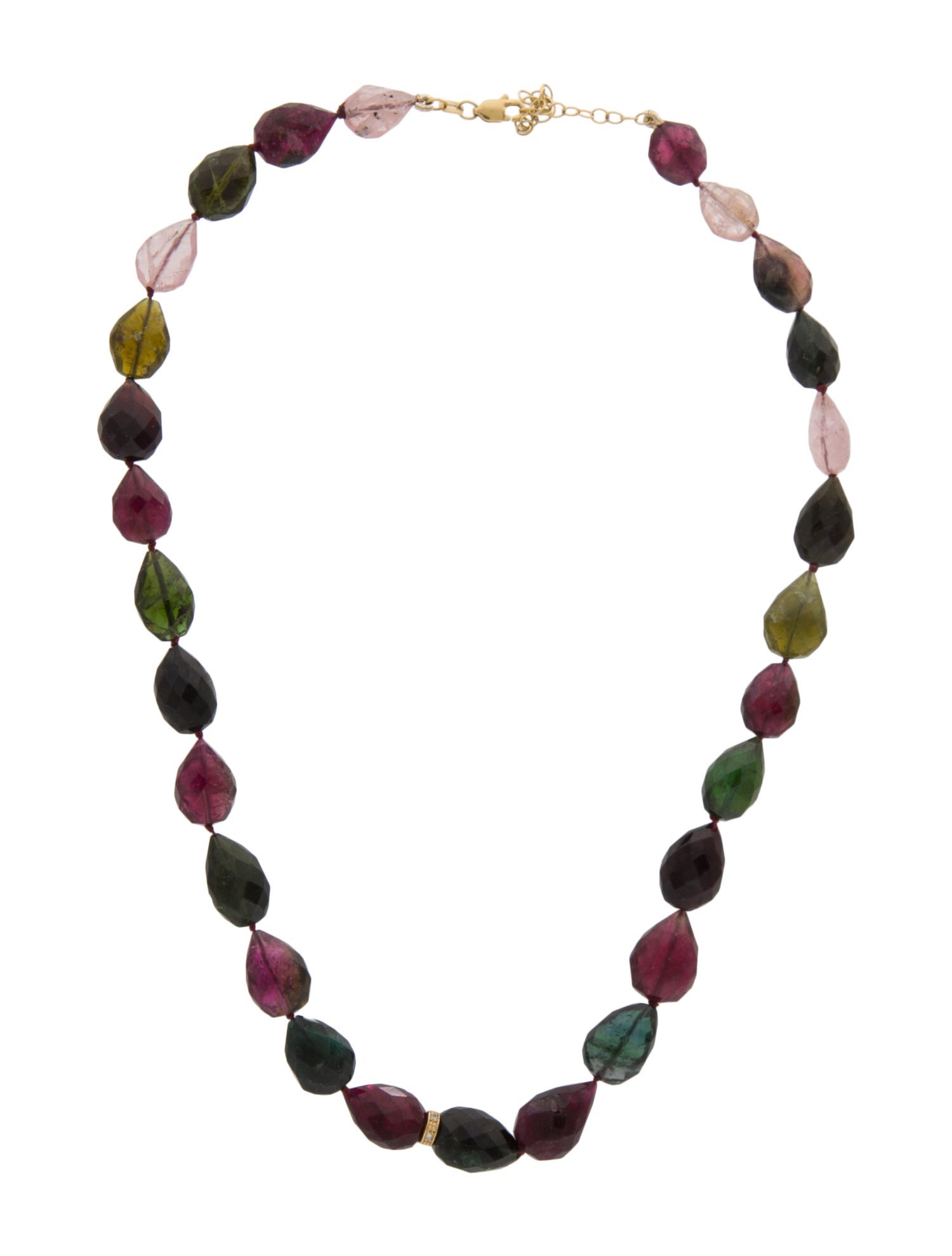Necklace 14K Tourmaline Bead Necklace