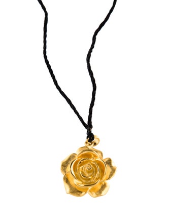 Necklace 24K Floral Pendant Necklace