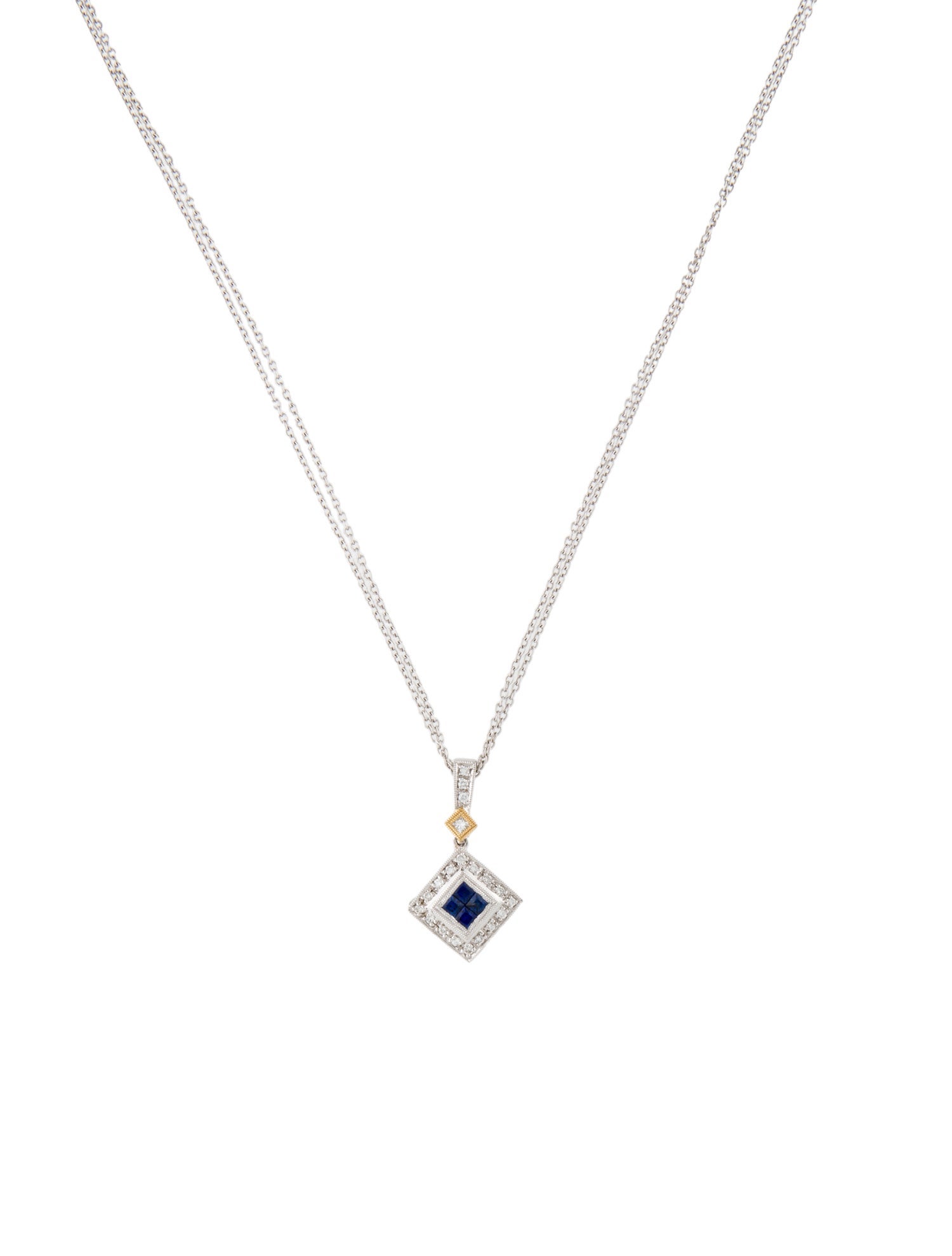 Necklace 18K Sapphire & Diamond Penant