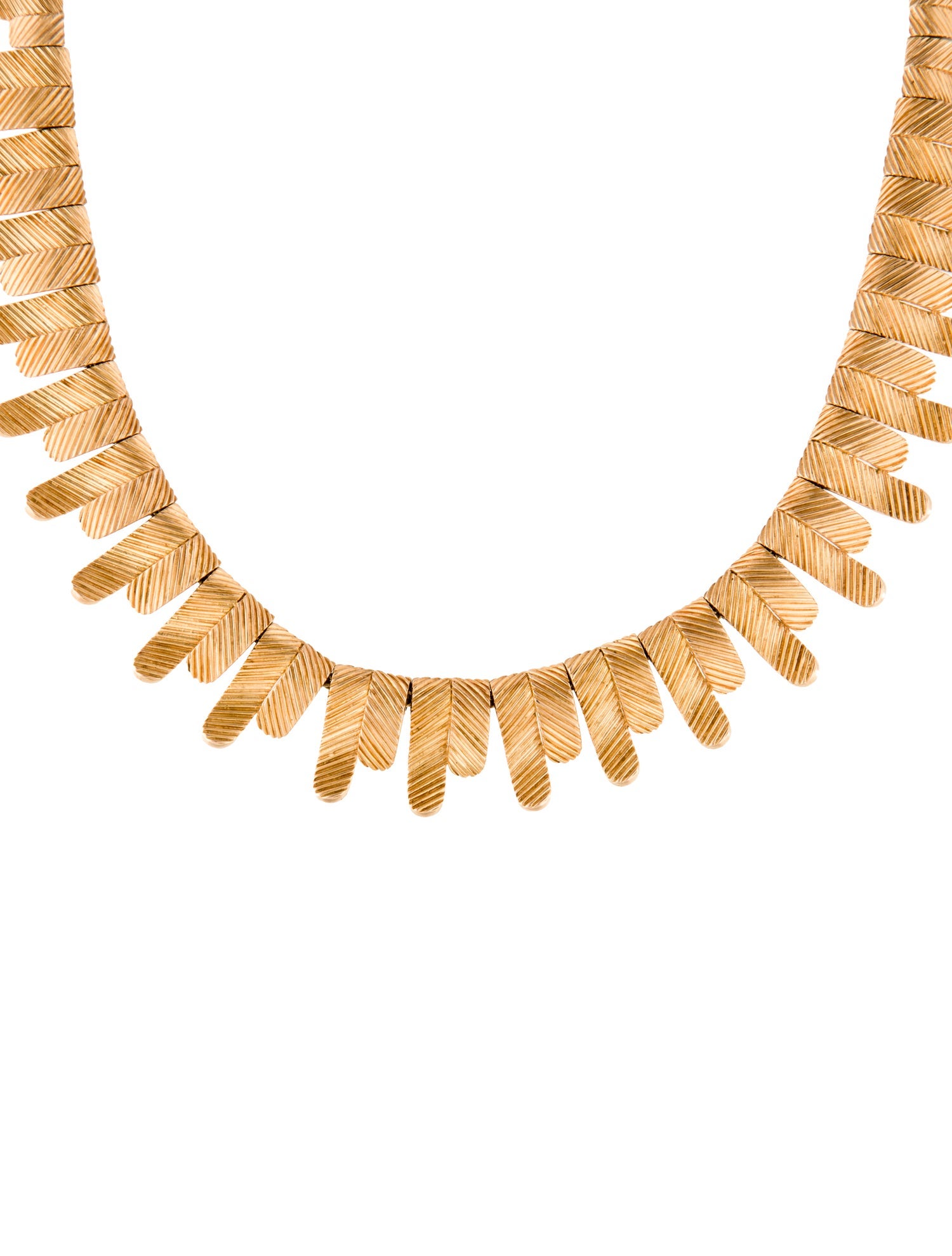 Necklace 18K Textured Graduated Link Collar