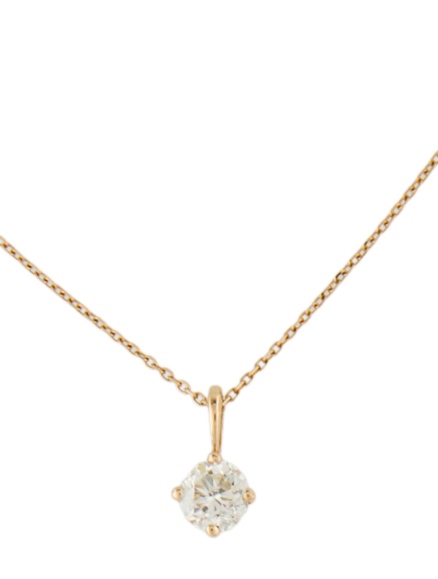 Necklace 14K 0.59ct Diamond Solitaire Pendant
