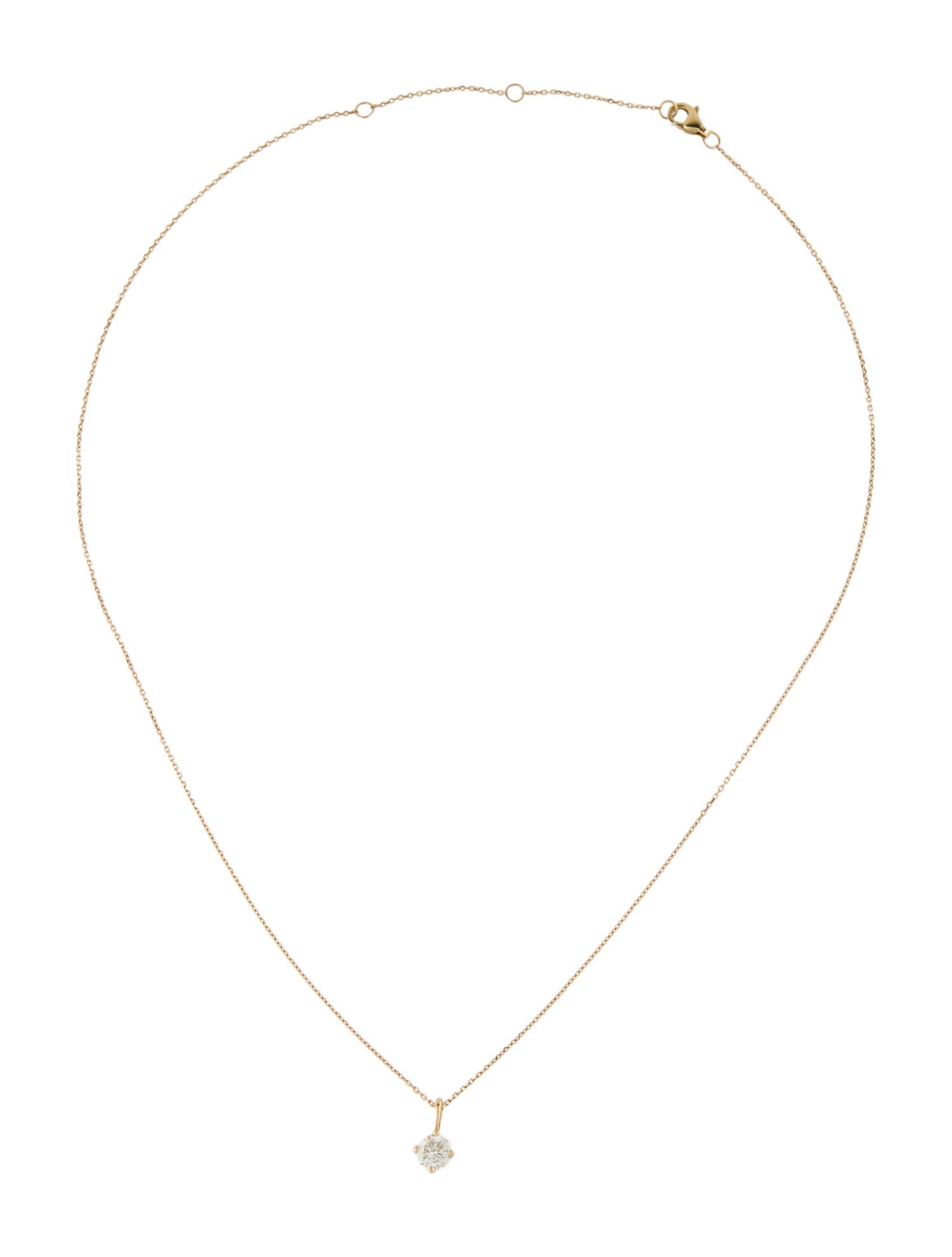 Necklace 14K 0.59ct Diamond Solitaire Pendant