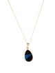 Necklace 14K Onyx & Lapis Lazuli Pendant Necklace