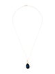 Necklace 14K Onyx & Lapis Lazuli Pendant Necklace