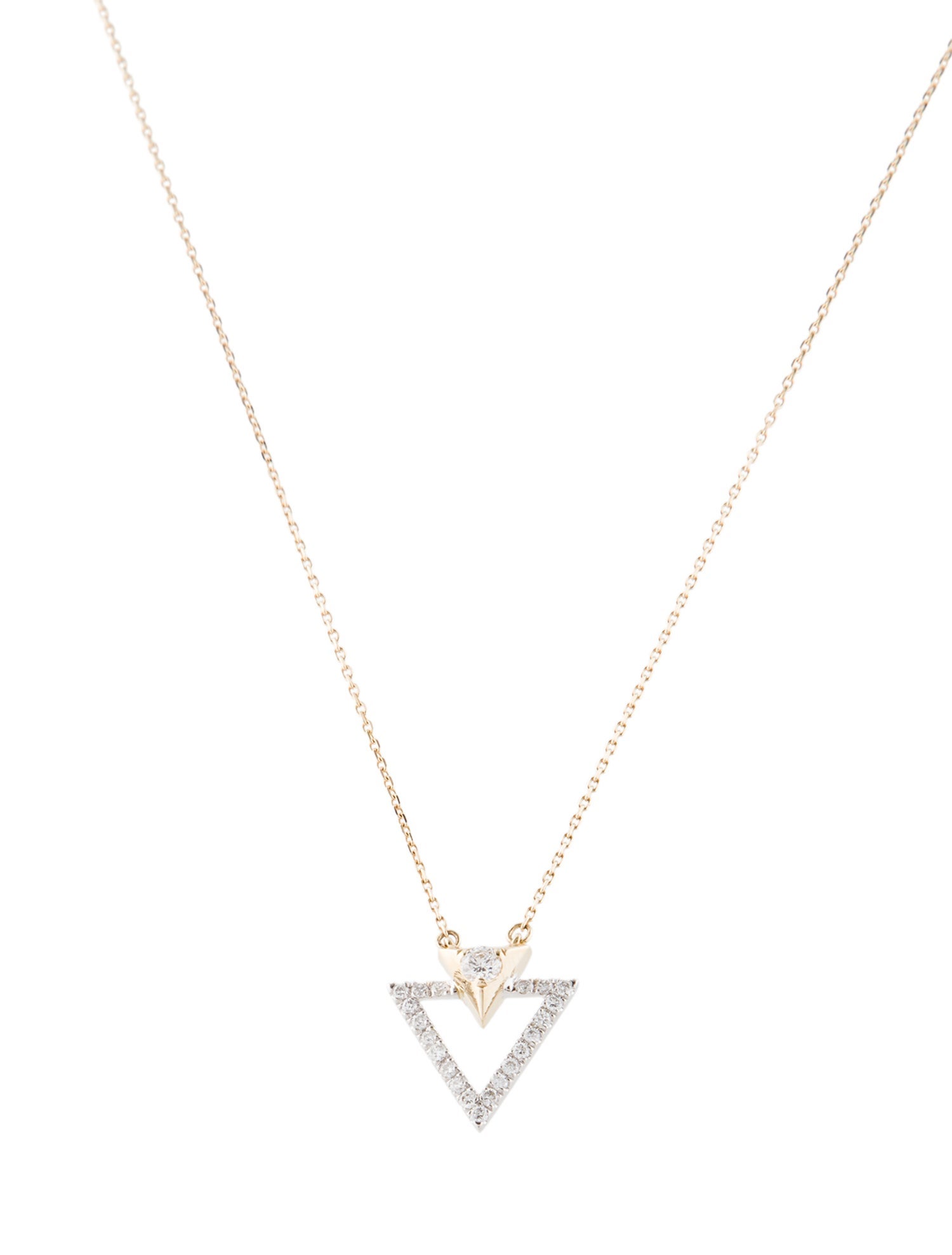 Necklace 14K Two-Tone Diamond Pendant Necklace