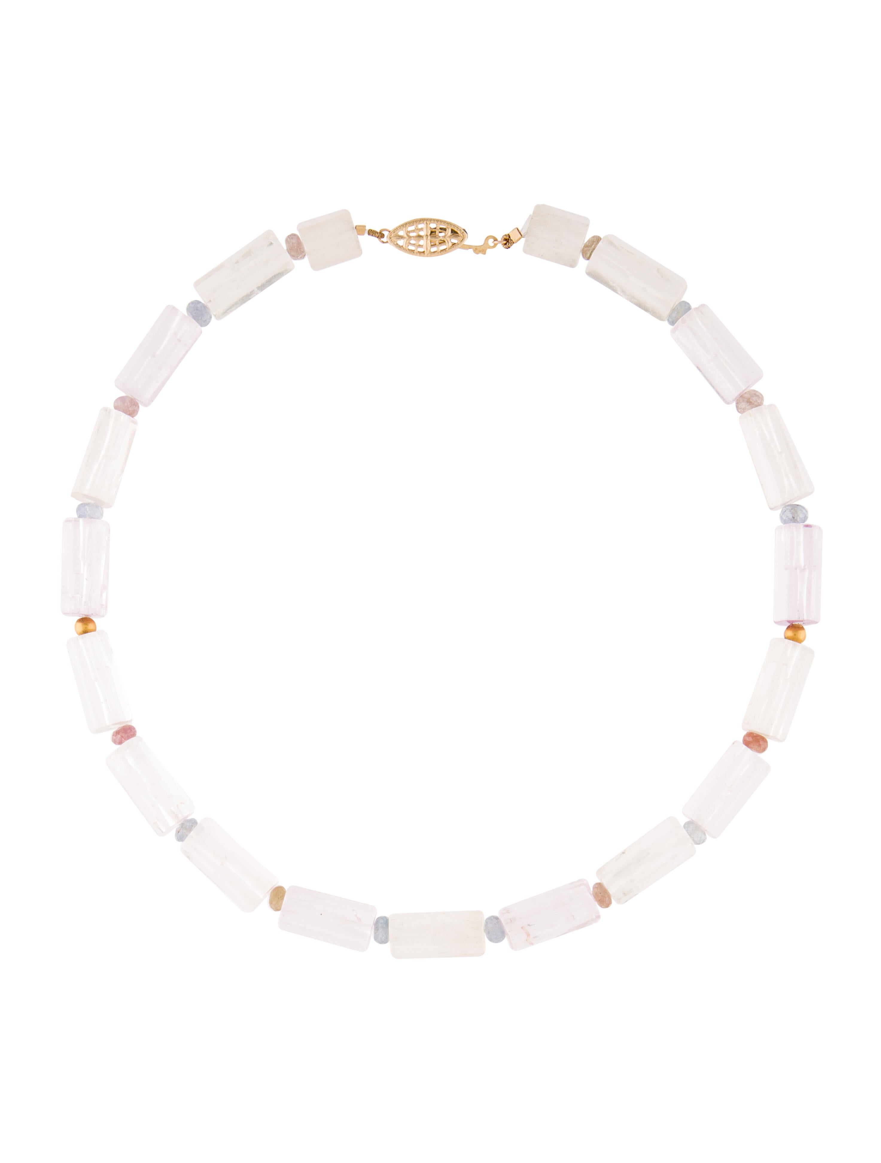 Necklace 14K Kunzite & Sapphire Bead