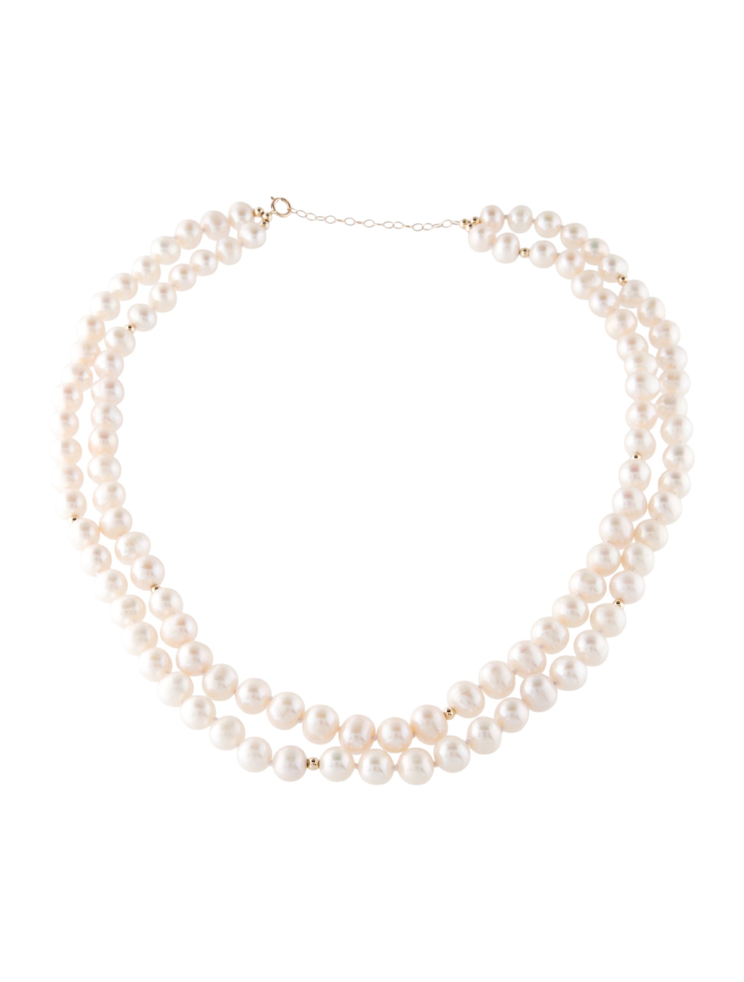 Necklace 14K Pearl Double Strand Bead