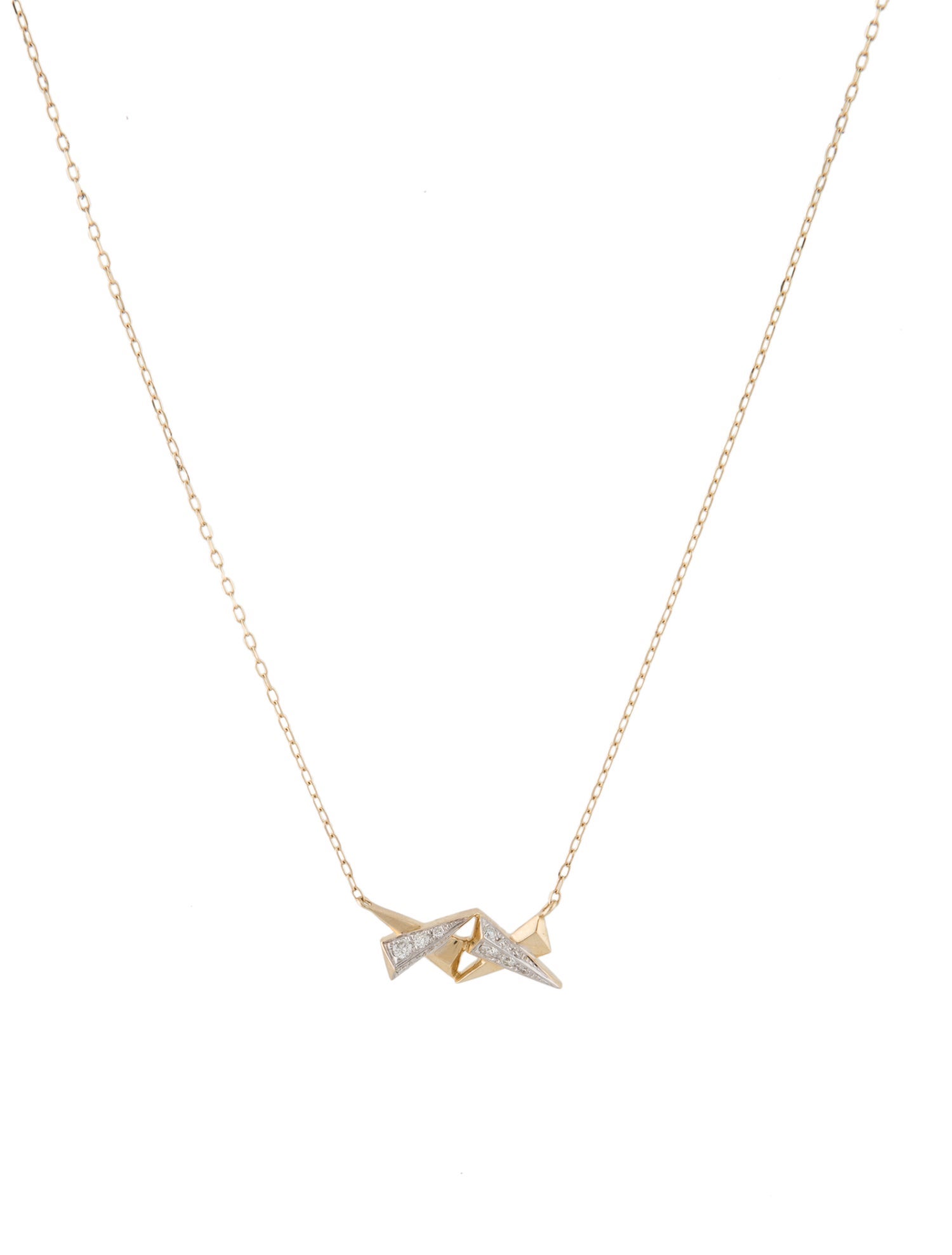 Necklace 14K Diamond Triangular Motif Necklace