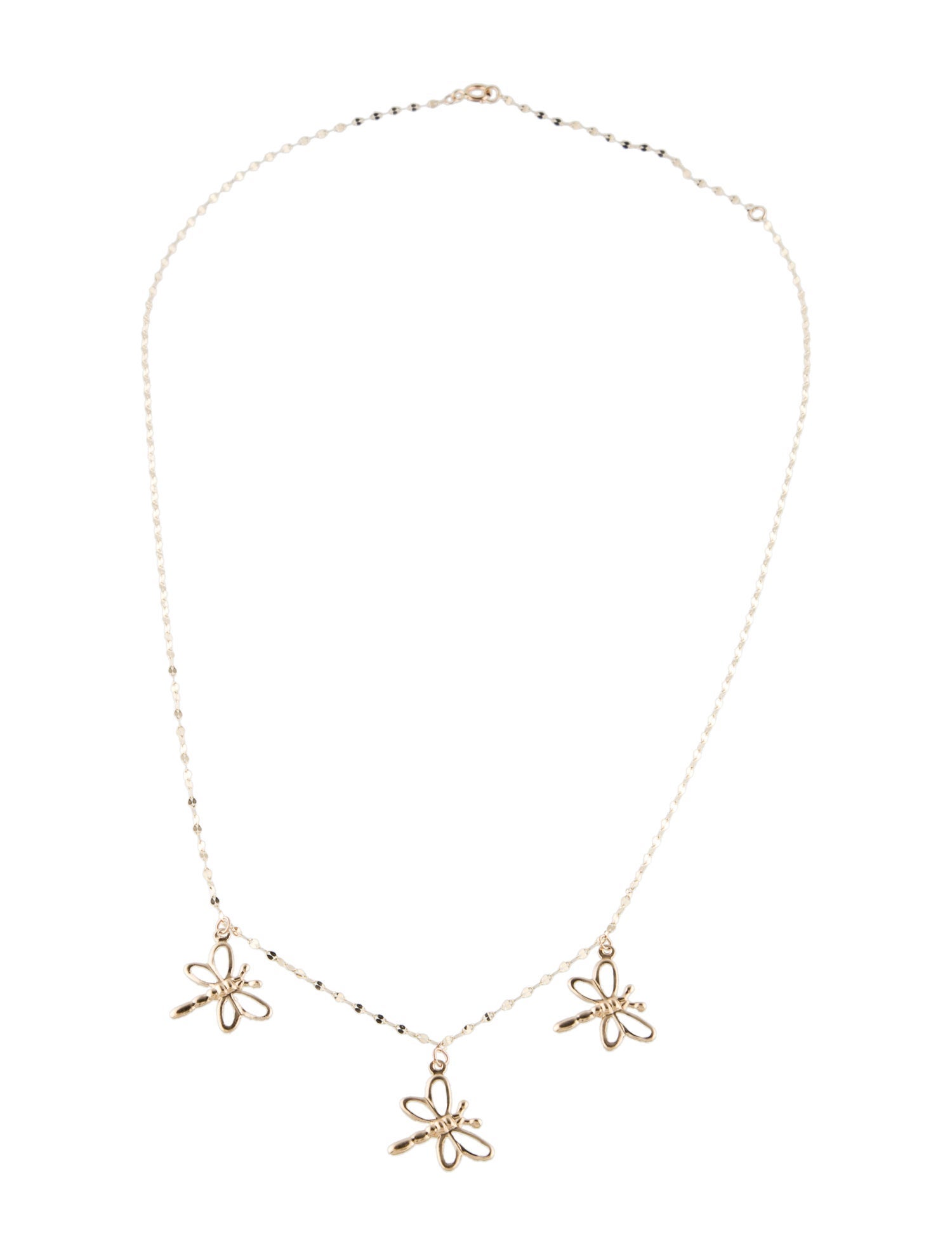 Necklace 14K Dragonfly Station Necklace