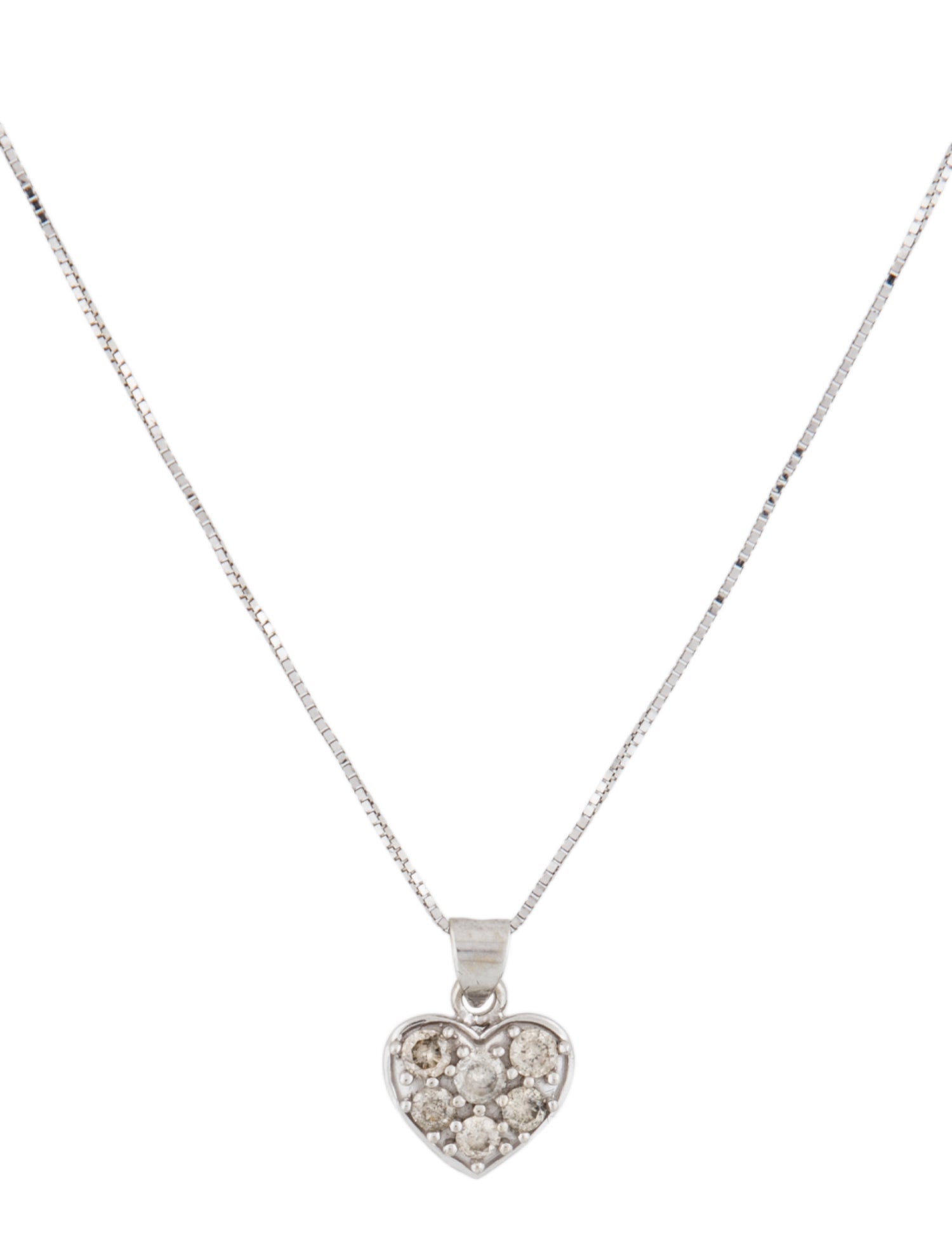 Necklace 10K Diamond Heart Pendant And 14K Chain Necklace