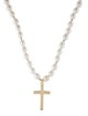 Necklace 14K Pearl Cross Pendant Necklace