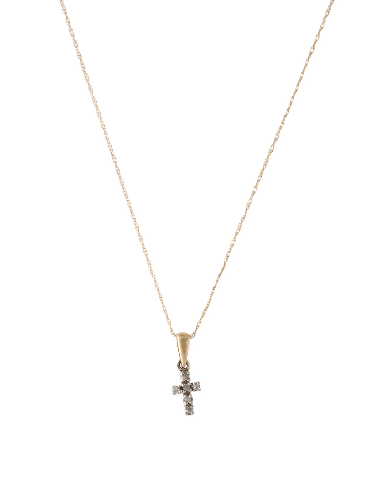 Necklace 14K Diamond Cross Pendant Necklace
