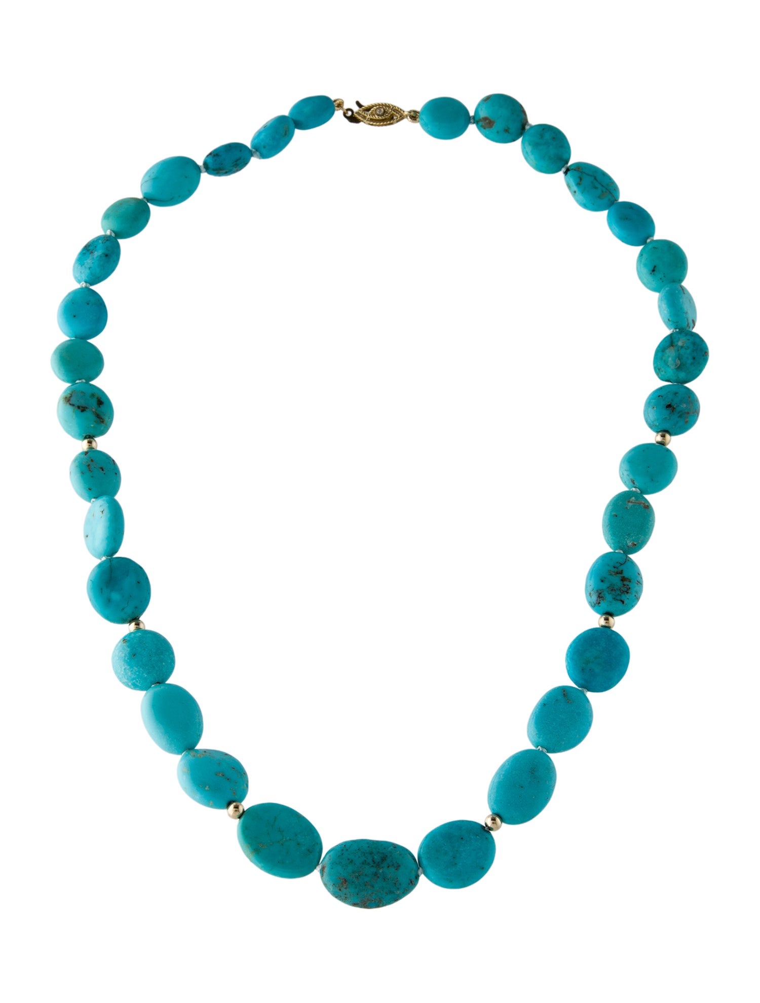 Necklace 14K Turquoise Bead Strand Necklace