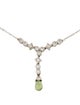 Necklace 18K Green Sapphire & Diamond Pendant Necklace