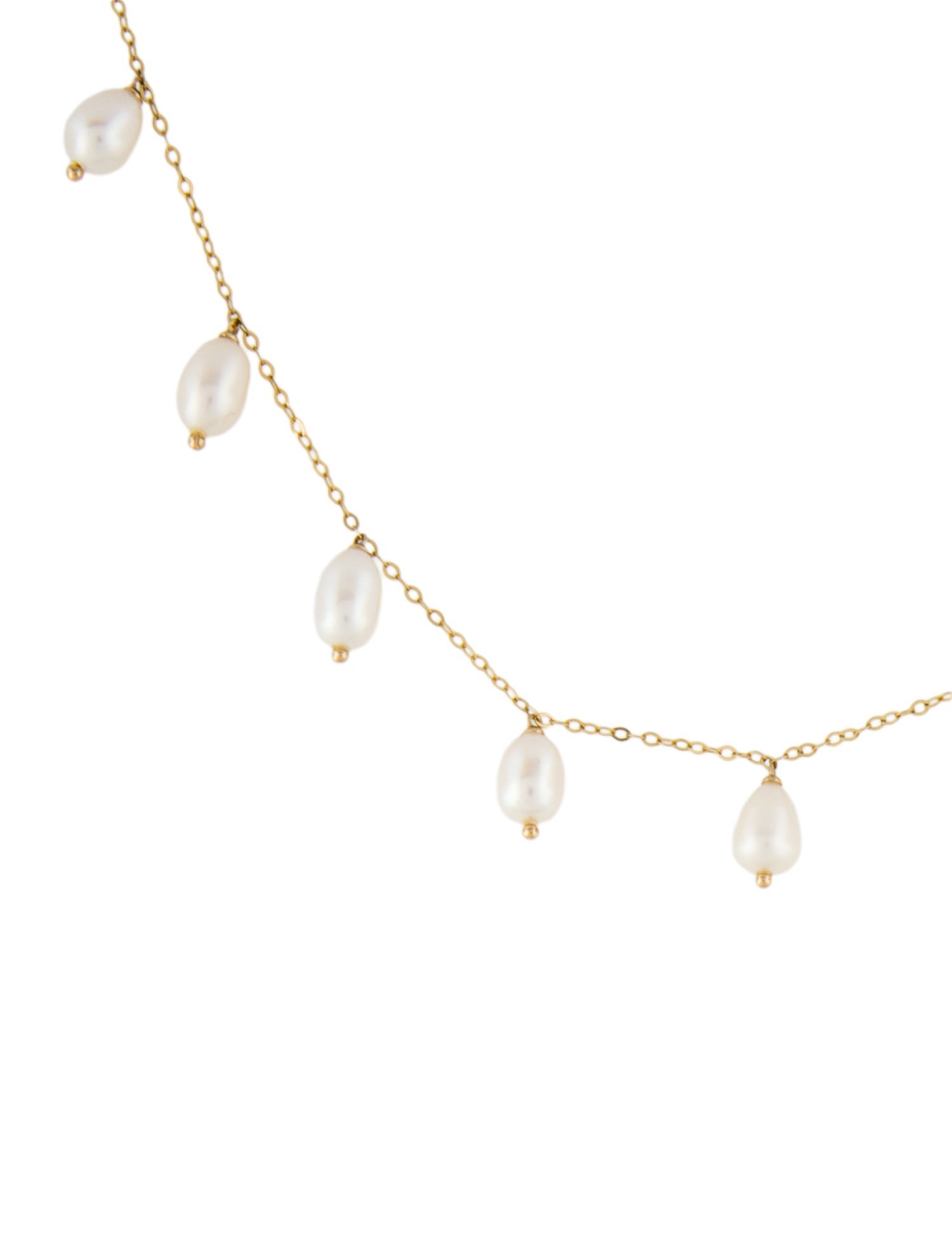 Necklace 14K Pearl Station Drop Necklace