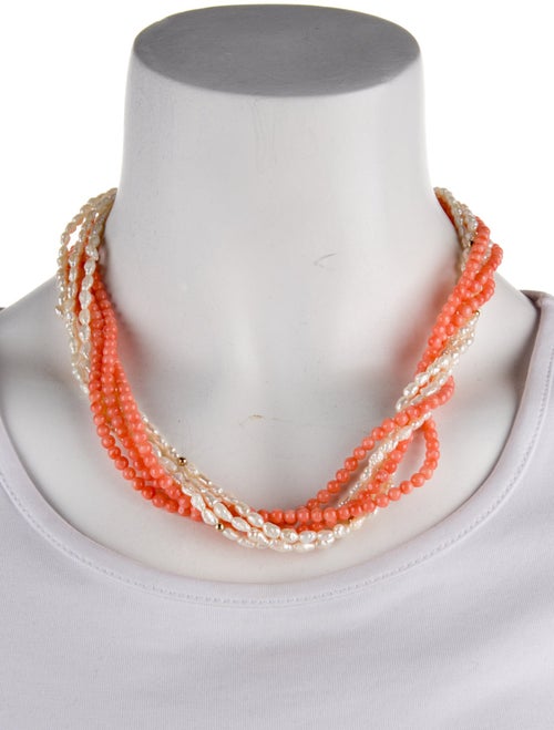 Necklace 14K Pearl & Coral Necklace