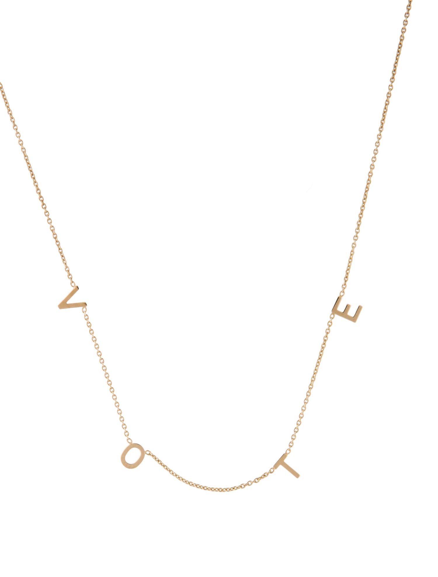 Necklace Bychari 14K Fine 'VOTE' Station