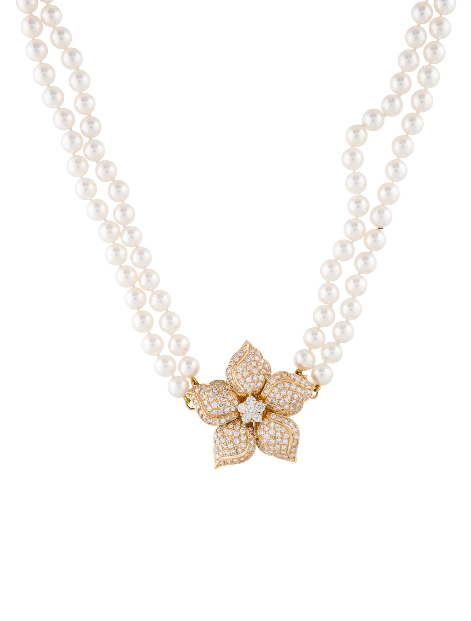 Necklace 18K Pearl & Diamond Convertible Brooch Pendant