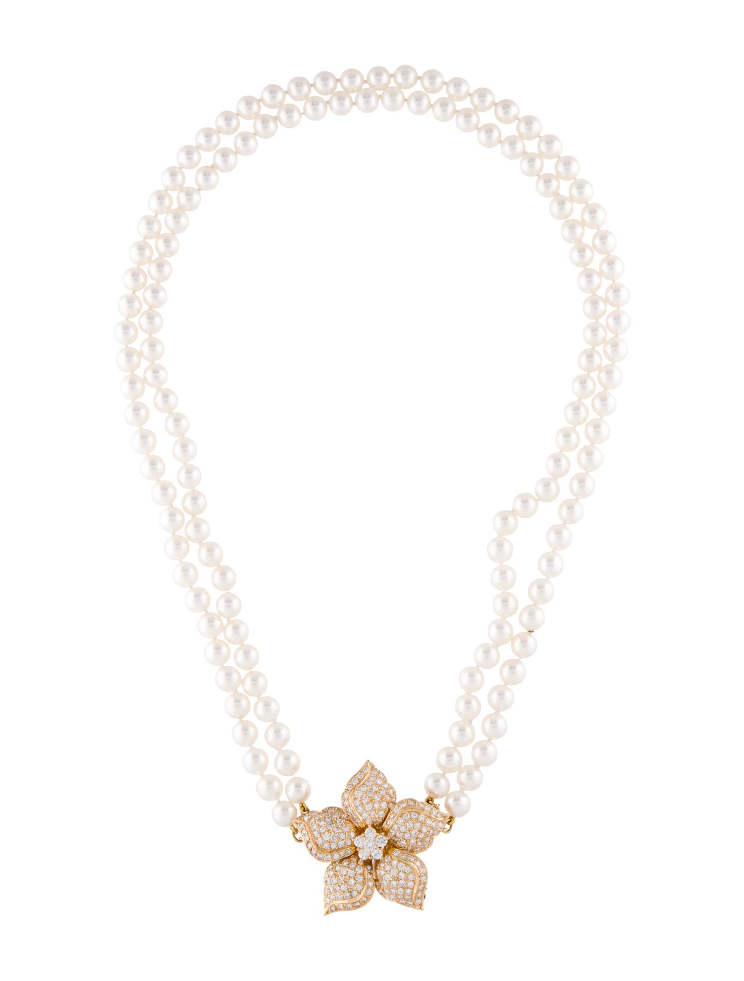 Necklace 18K Pearl & Diamond Convertible Brooch Pendant